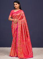 Banarasi Silk Pink Traditional Wear Weaving Saree